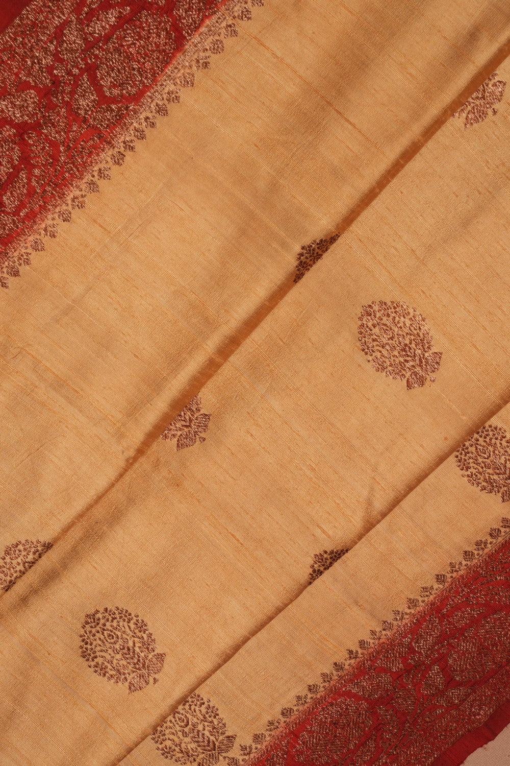Image of Banarasi Dupion Silk Beige Saree
